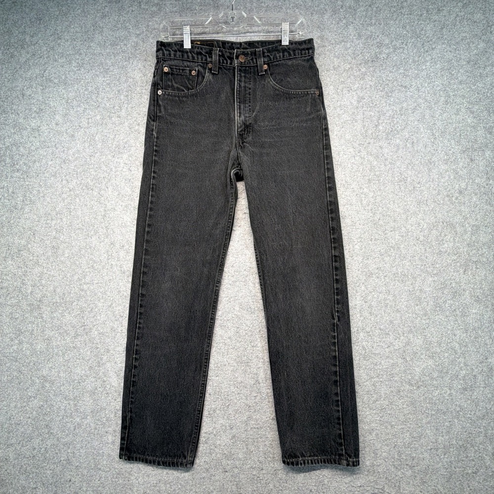 Vintage Levis 505 Straight Black Jeans 32x30 (Fits 30x29) Made in USA 1996